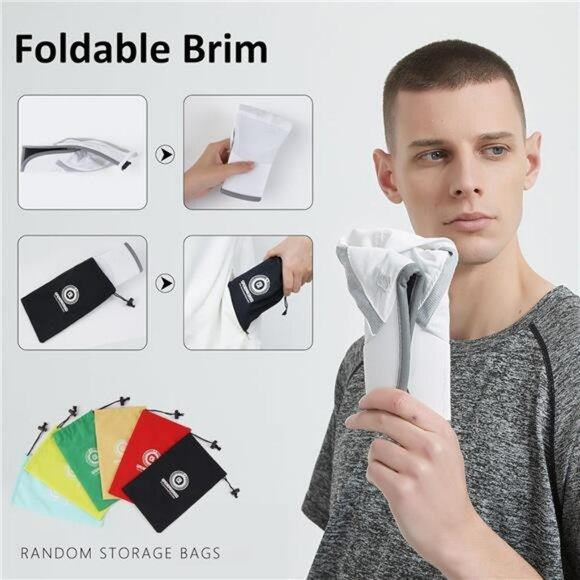 UPF 50 Foldable Running Hat Reflective Lightweight Outdoor Cap Breathable - Picture 5 of 7